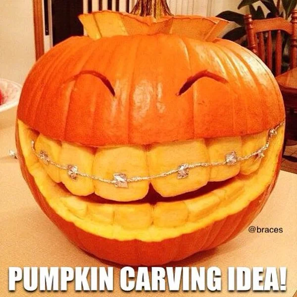 Happy Pumpkin with Braces