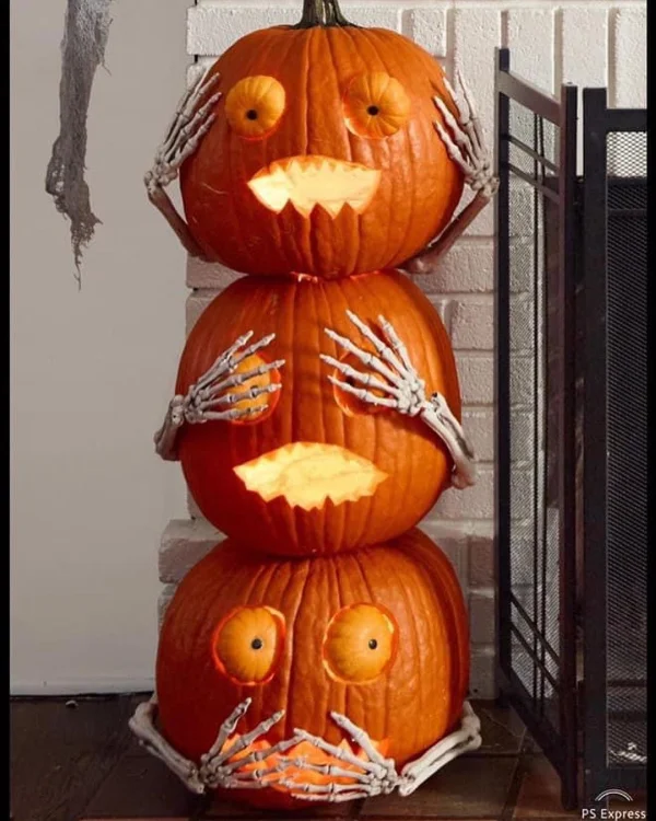 Stacked Emoji Pumpkins