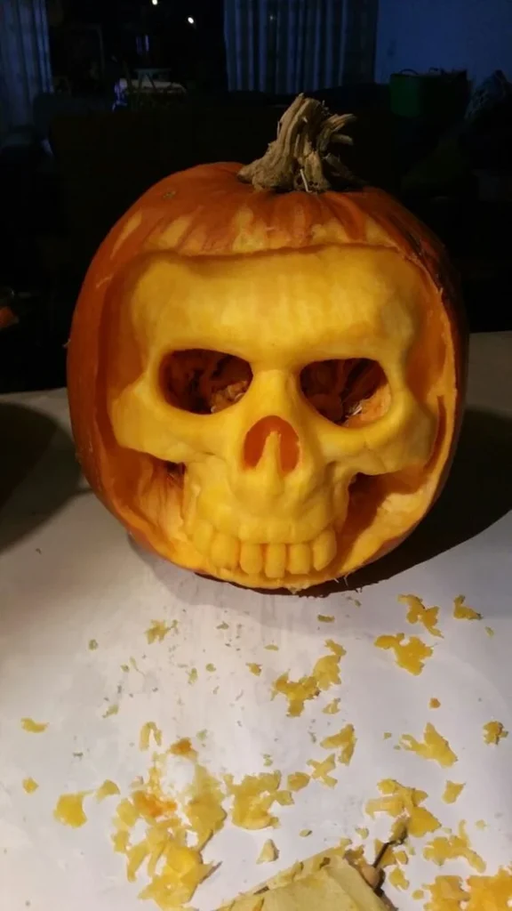 Creepy Skull Pumpkin	