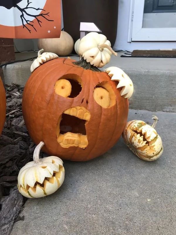 Scared Pumpkin Getting Eaten	