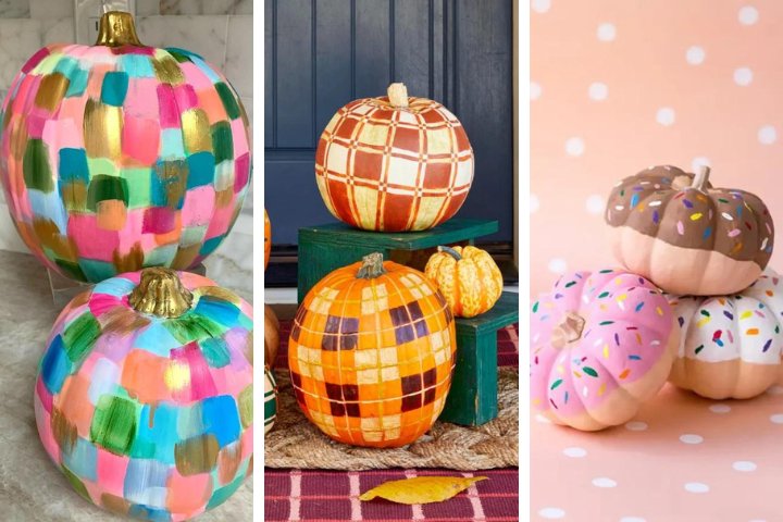 Chic Painted Halloween Pumpkin Ideas