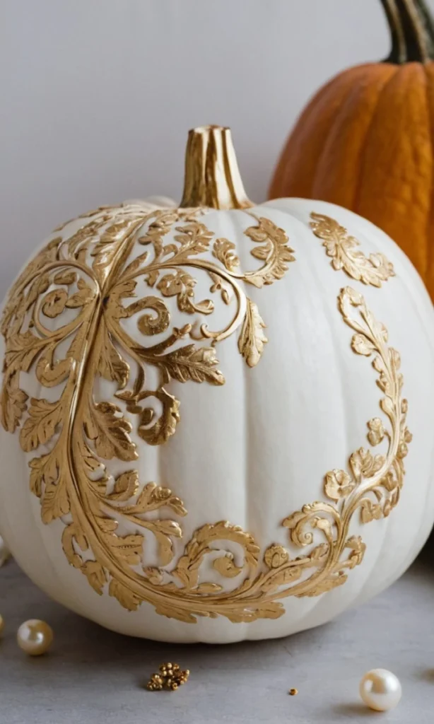 Elegant and Sophisticated Painted Pumpkin