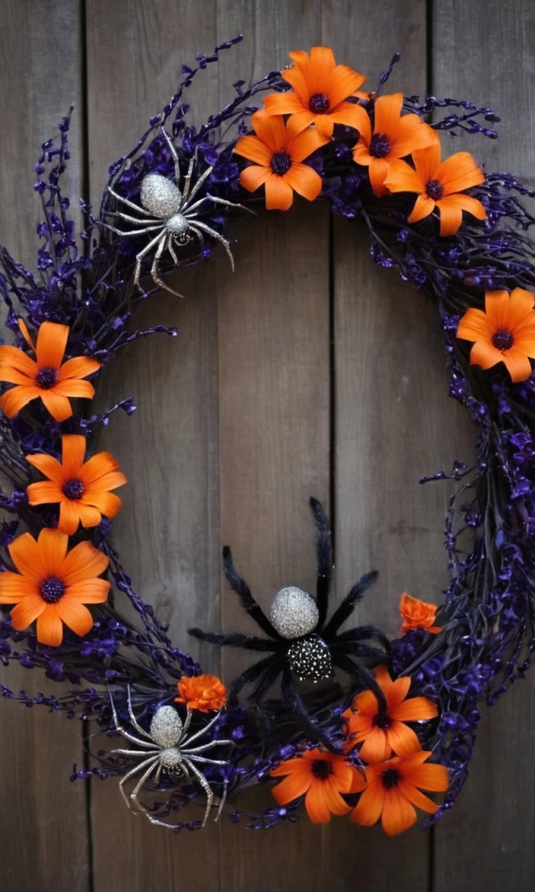 Glittery Spider Wreath