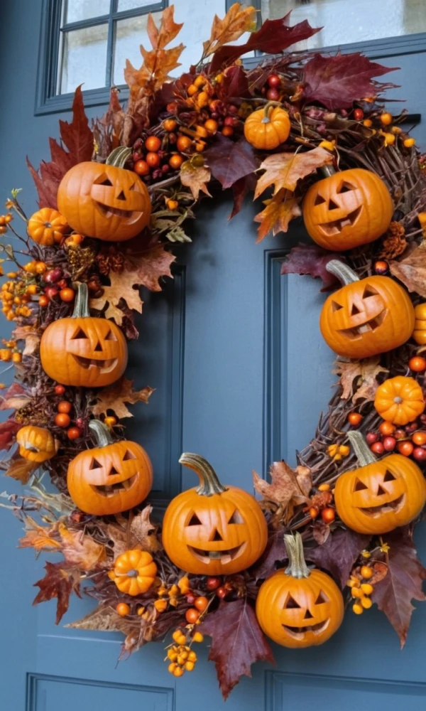 Jack-O-Lantern Wreath