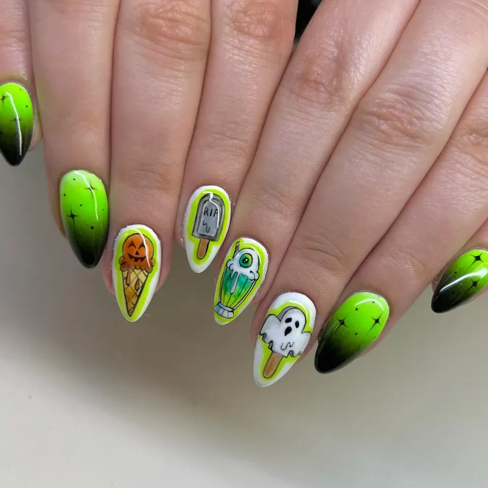 Summerween Ice Cream Nails