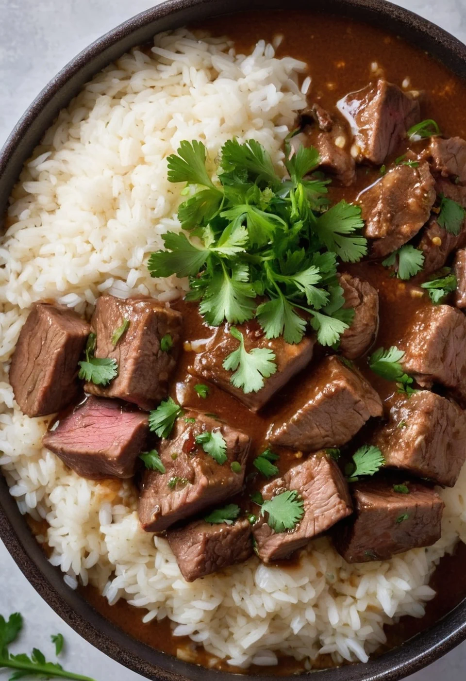 Slow Cooker Beef on Rice