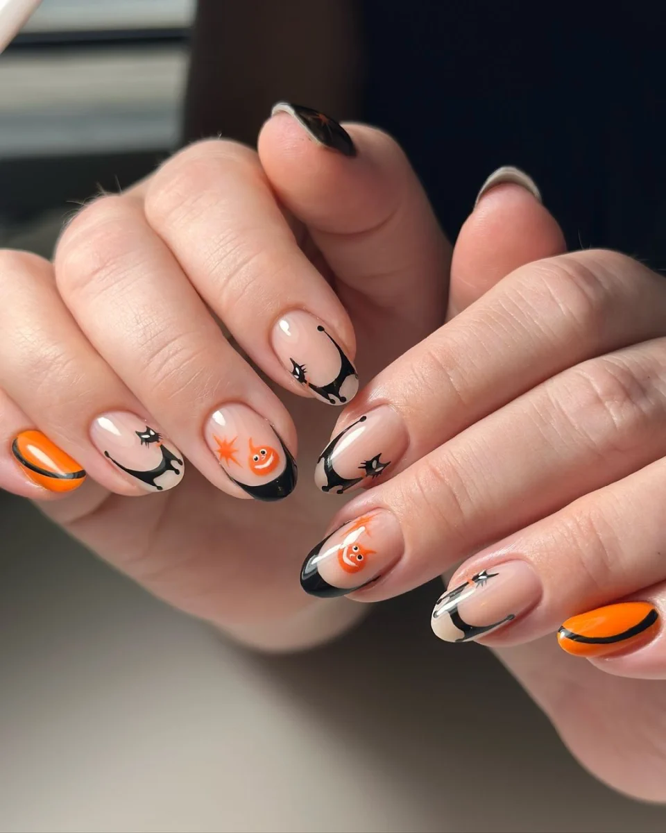 Retro Kitty Nails