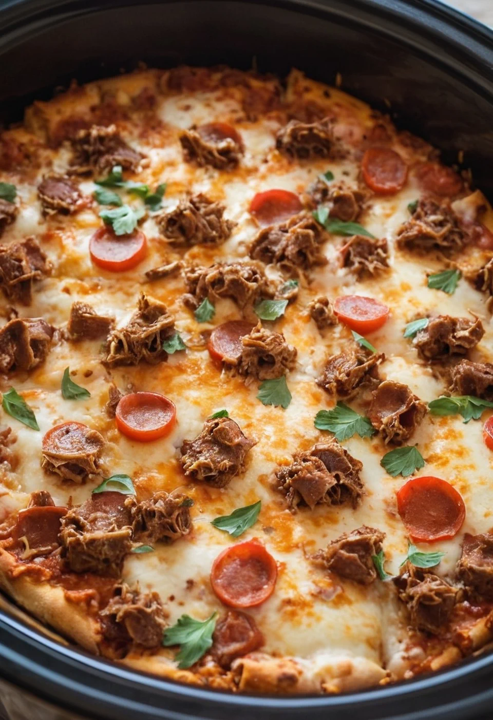 Crockpot Pizza Casserole