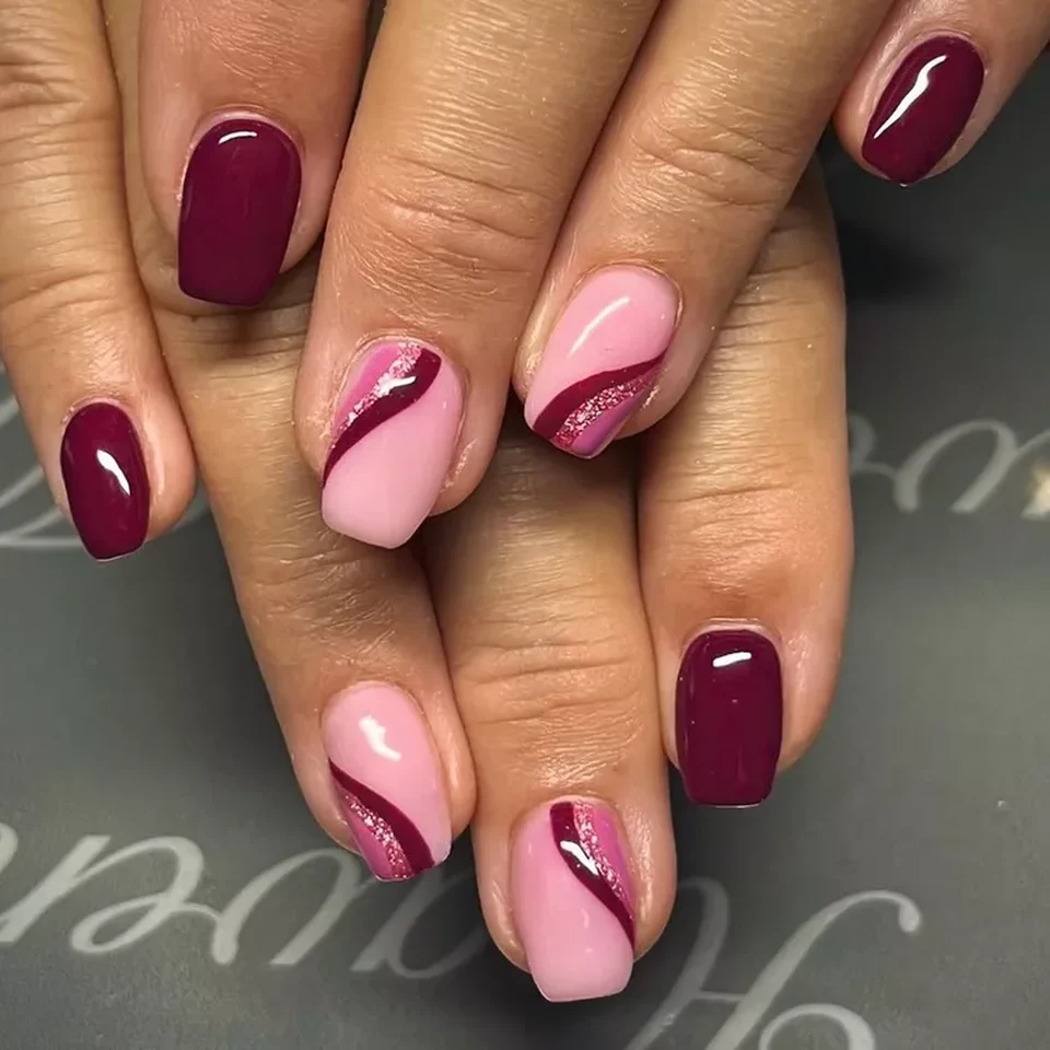 Burgundy and Blush Swirl