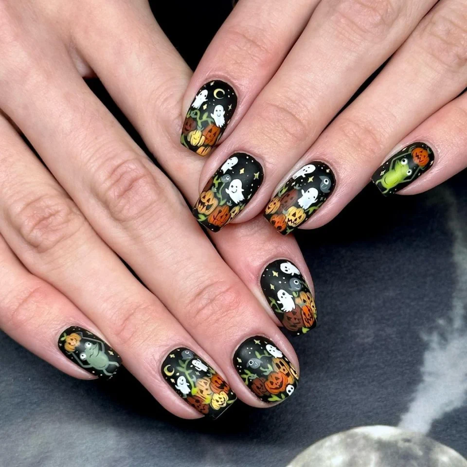 Haunted Pumpkin Patch Nails