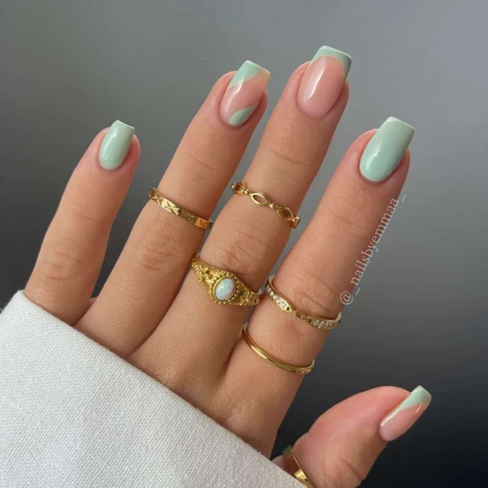 Sage Swirls Mani