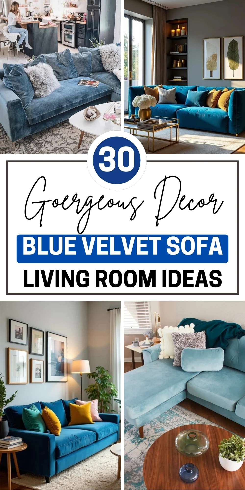 Blue Velvet Sofa Living Room Ideas