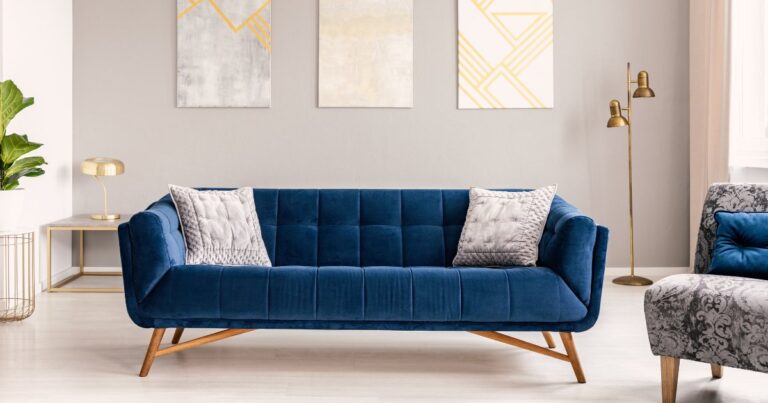 Blue Velvet Sofa Living Room Ideas