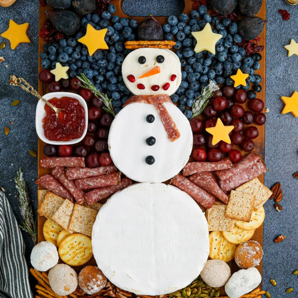 Christmas Charcuterie Board Ideas 15 - Snowman