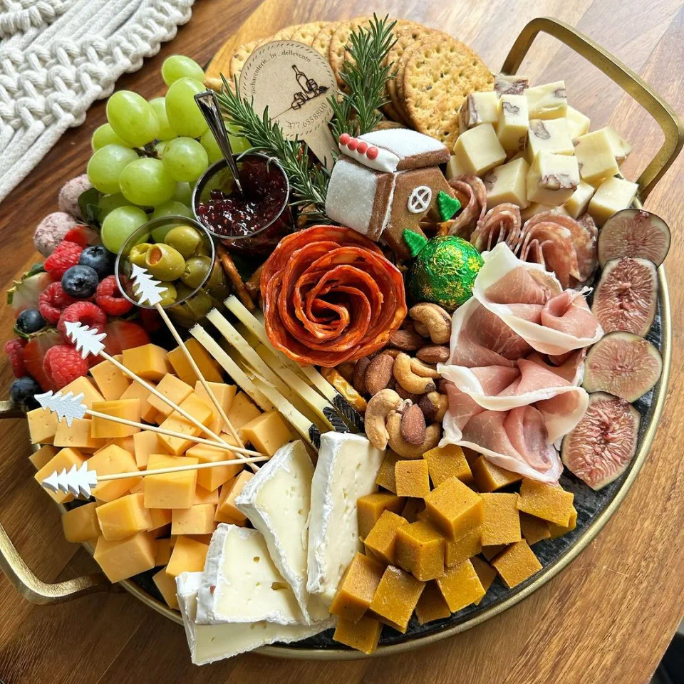 Christmas Charcuterie Board Ideas 28 - Look at That Gingerbread House