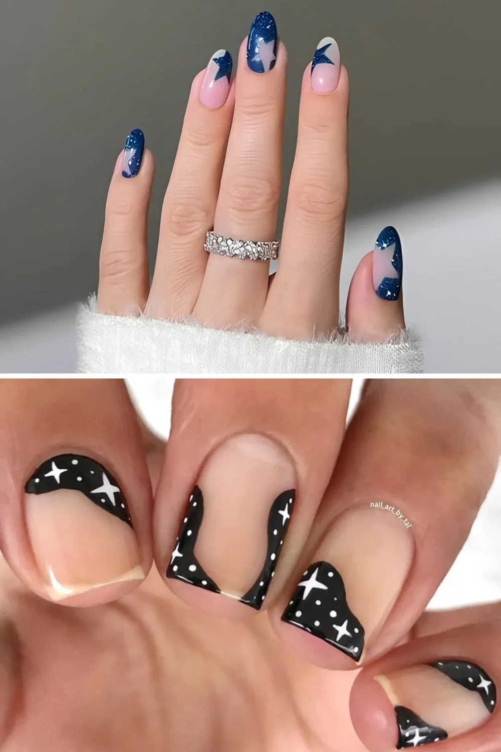 Negative Space Star Nails