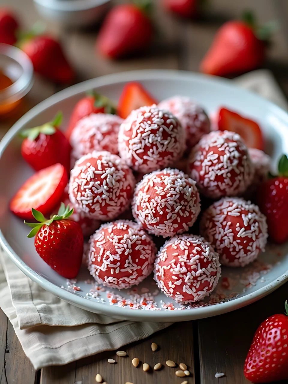 No Bake Energy Bites 08 - Strawberry Energy Balls