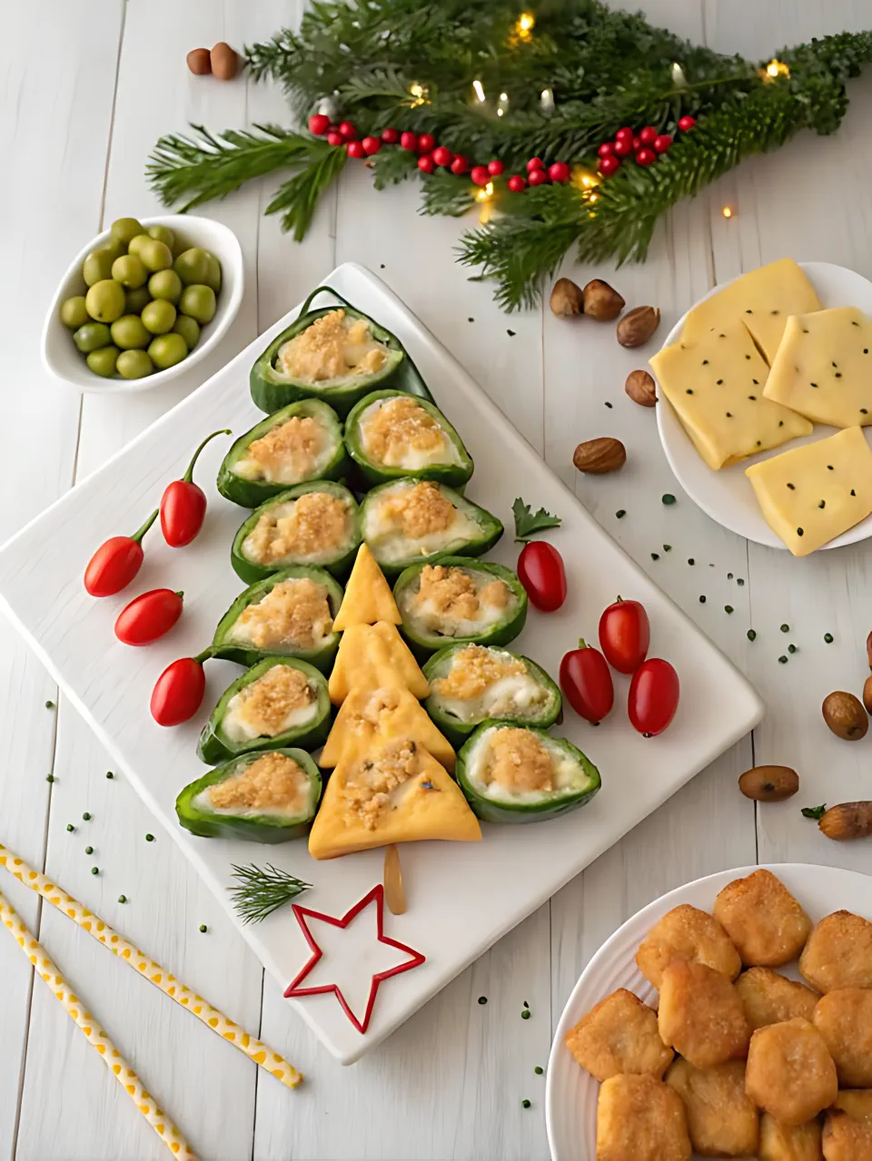 Christmas Appetizer Recipes 12 - Jalapeno Popper Christmas Tree