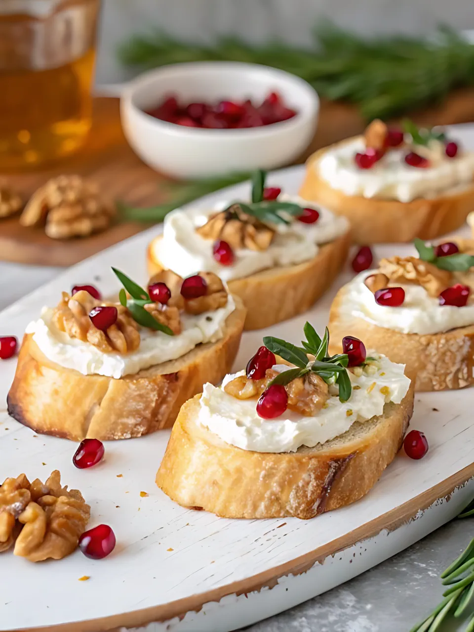 Christmas Appetizer Recipes 14 - Honey Goat Cheese Crostini