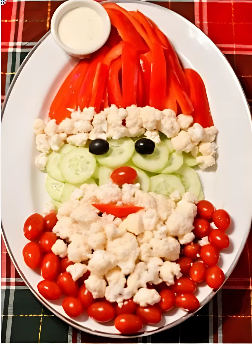 Christmas Appetizer Recipes 16 - Santa Veggie Tray