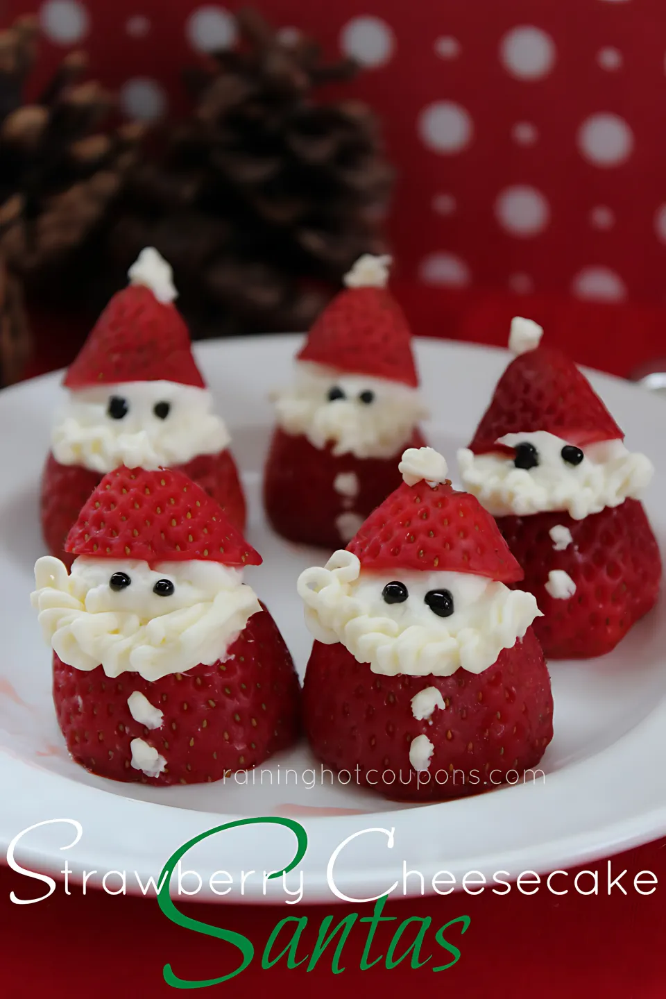 Christmas Appetizer Recipes 19 - Strawberry Cheesecake Santas