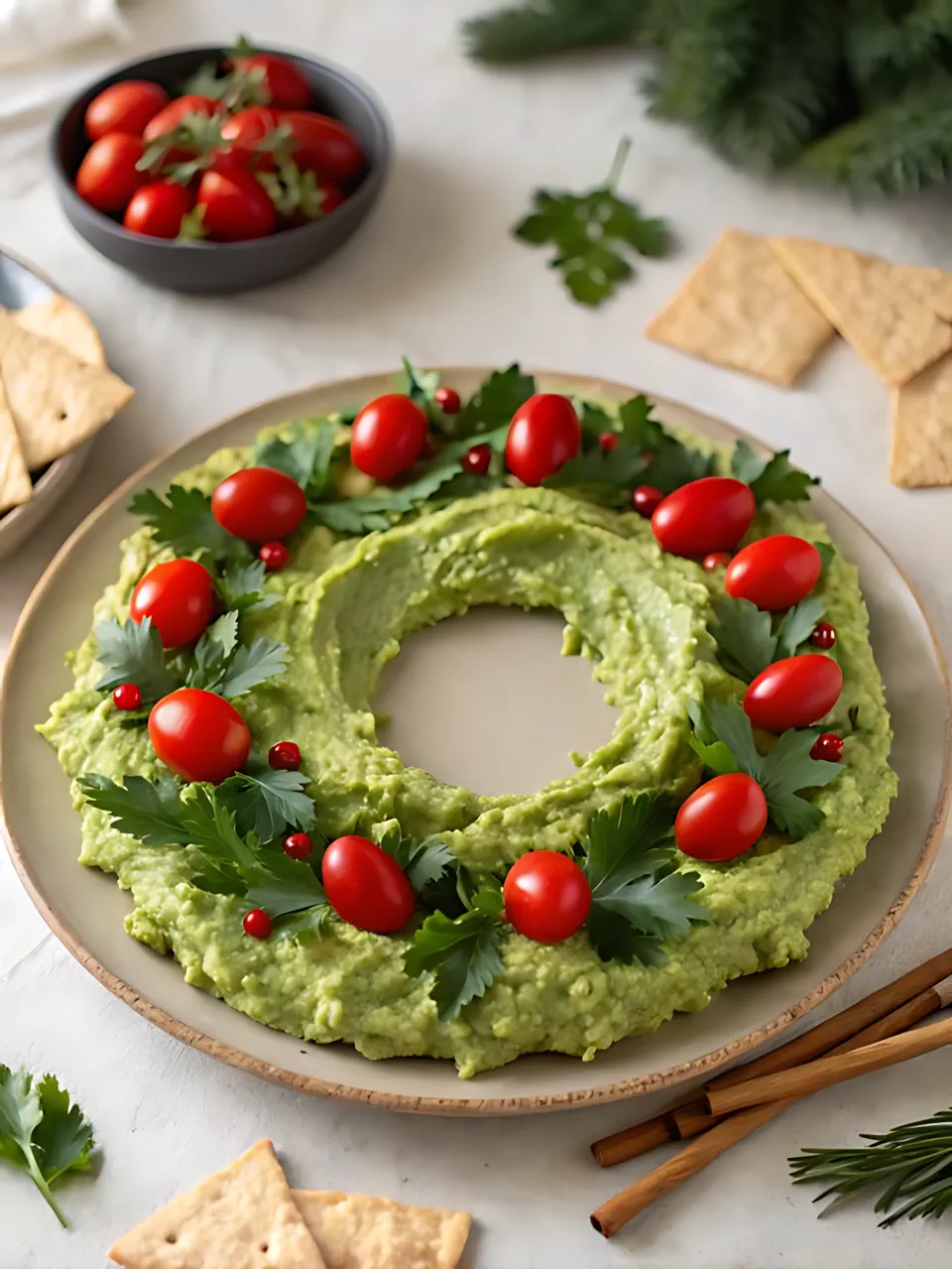 Christmas Appetizer Recipes 2 - Guacamole Christmas Wreath