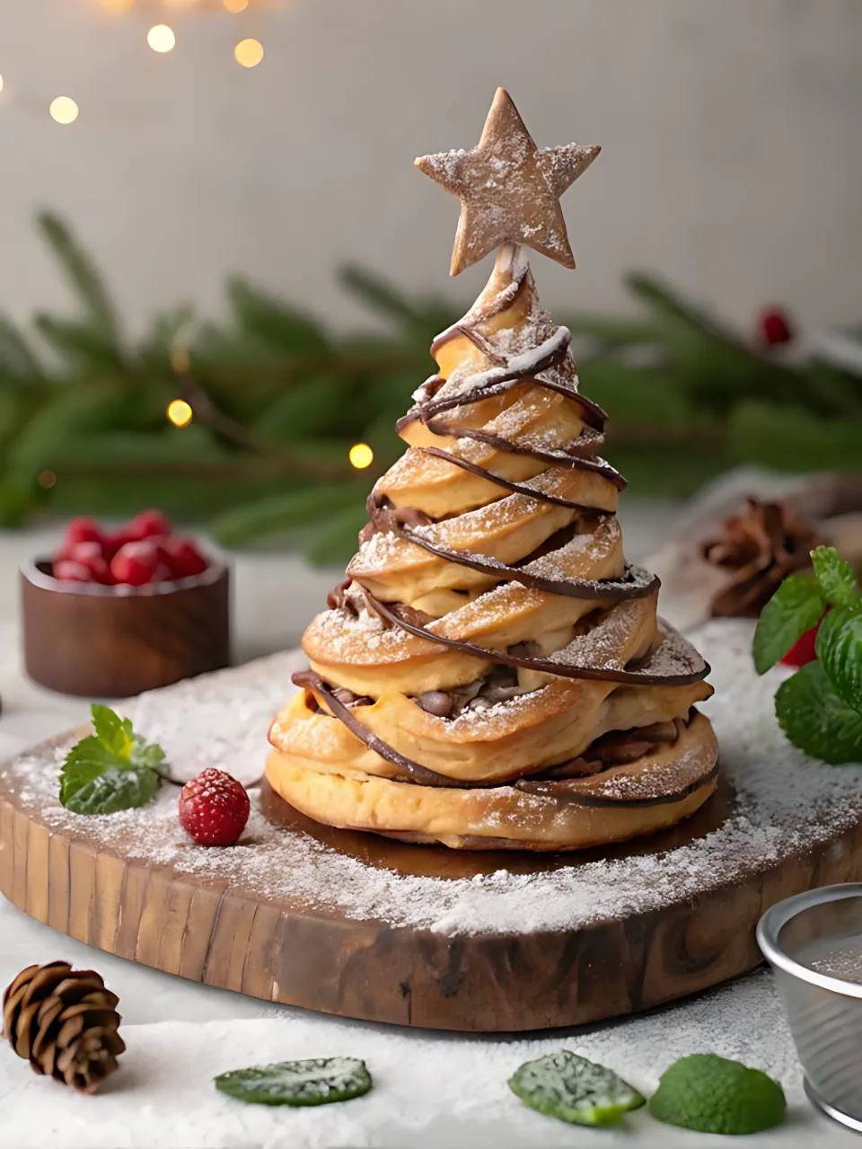 Christmas Appetizer Recipes 5 - Nutella Puff Pastry Christmas Tree