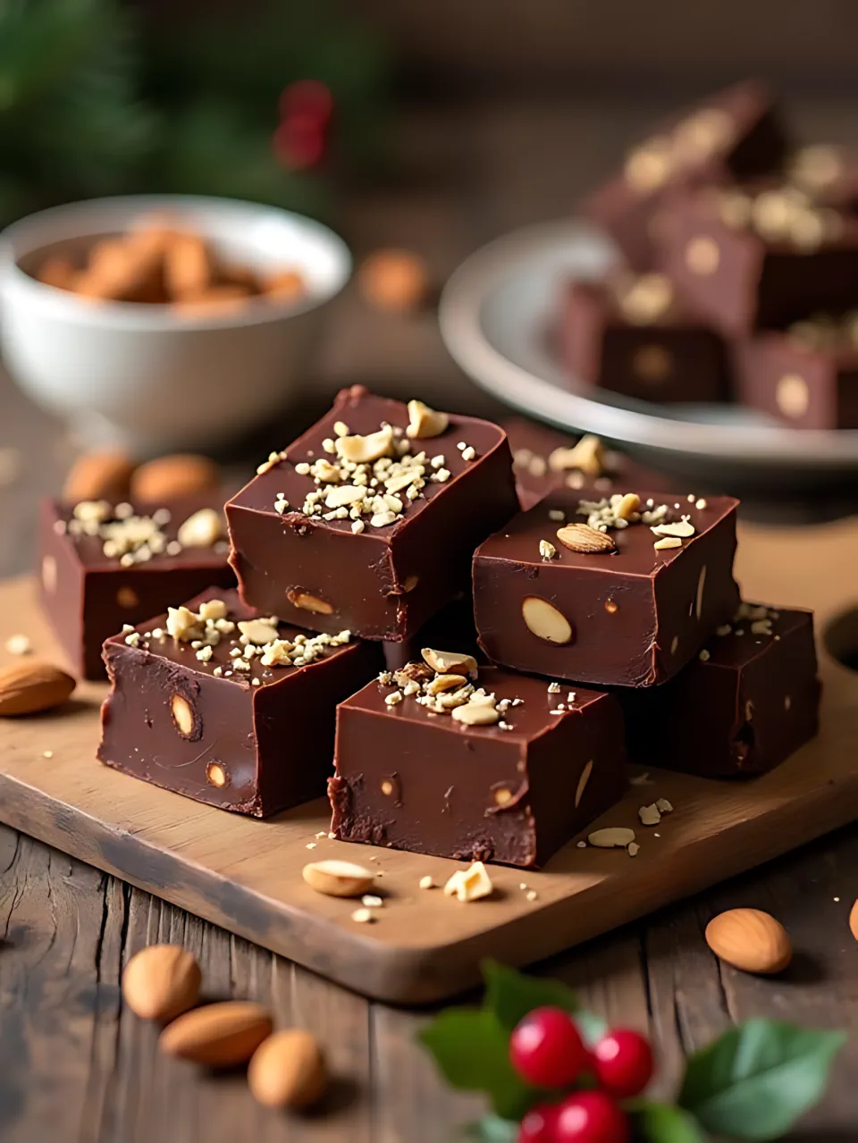 Christmas Fudge Recipes 6 - Dark Chocolate Almond Fudge