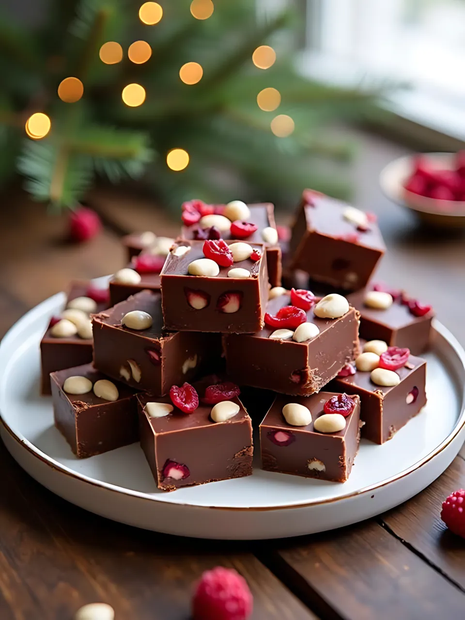 Christmas Fudge Recipes 9 - Cranberry Macadamia Nut Fudge