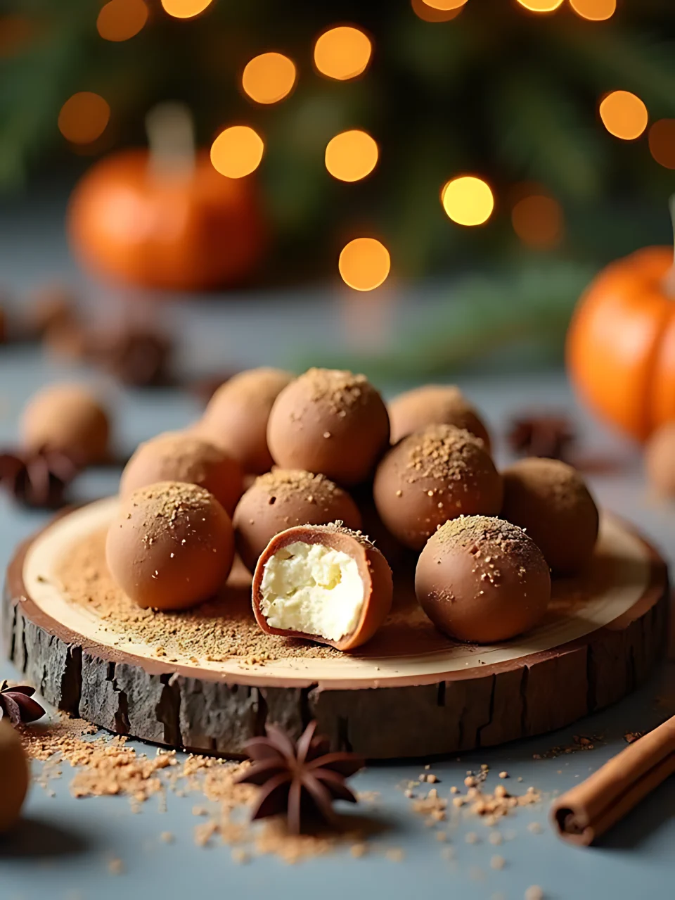 Christmas Truffle Recipes 5 - Pumpkin Spice Cheesecake Truffles
