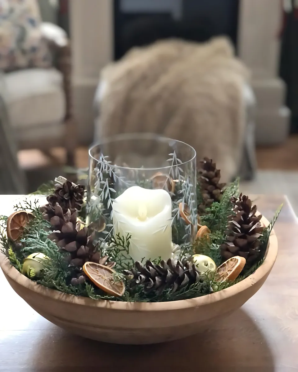 DIY Christmas Centerpiece 12 - All Natural Centerpiece	