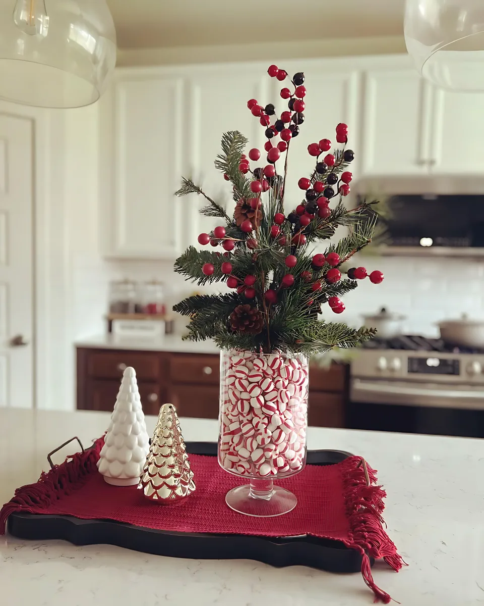 DIY Christmas Centerpiece 15 - Peppermint Planter	