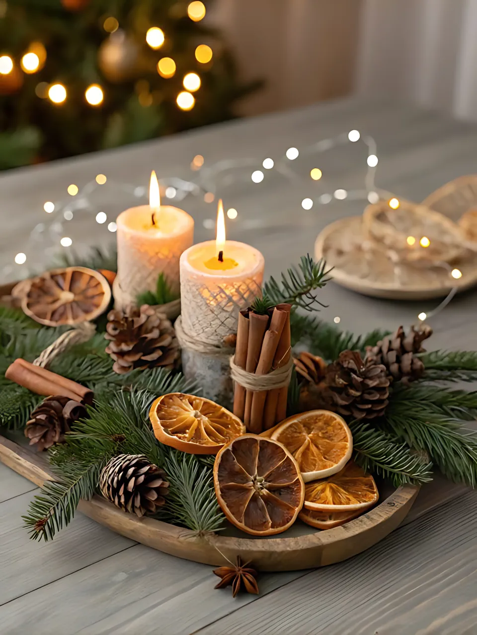 DIY Christmas Centerpiece 21 - Dried Orange Centerpiece