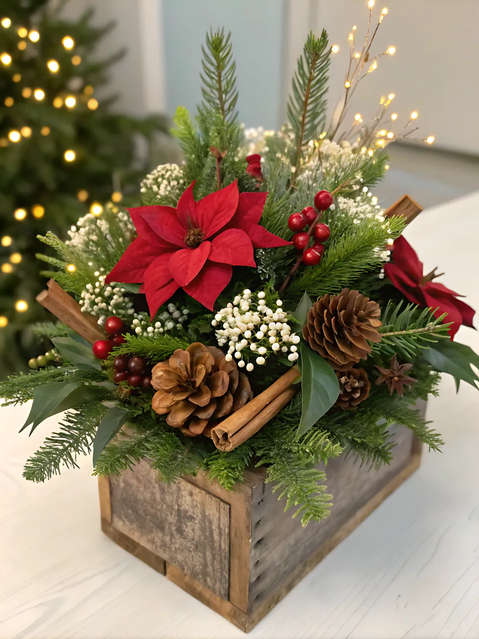 DIY Christmas Centerpiece 27 - Seasonal Floral Arrangement