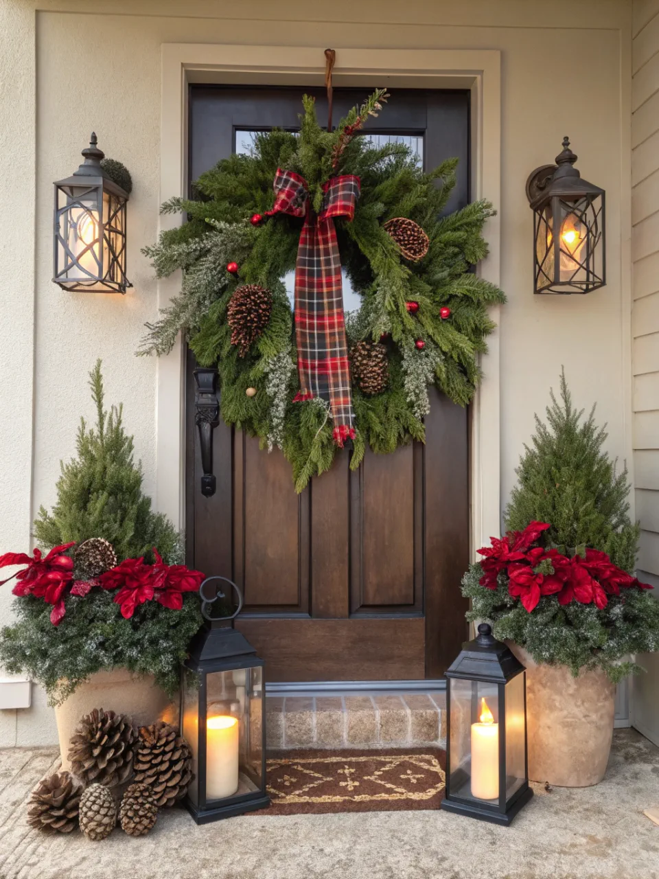 DIY Christmas Decor Ideas 13 - Seasonal Front Door Decor