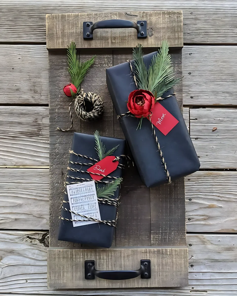 DIY Christmas Gift Wrapping Ideas 12 - Rosy Black		