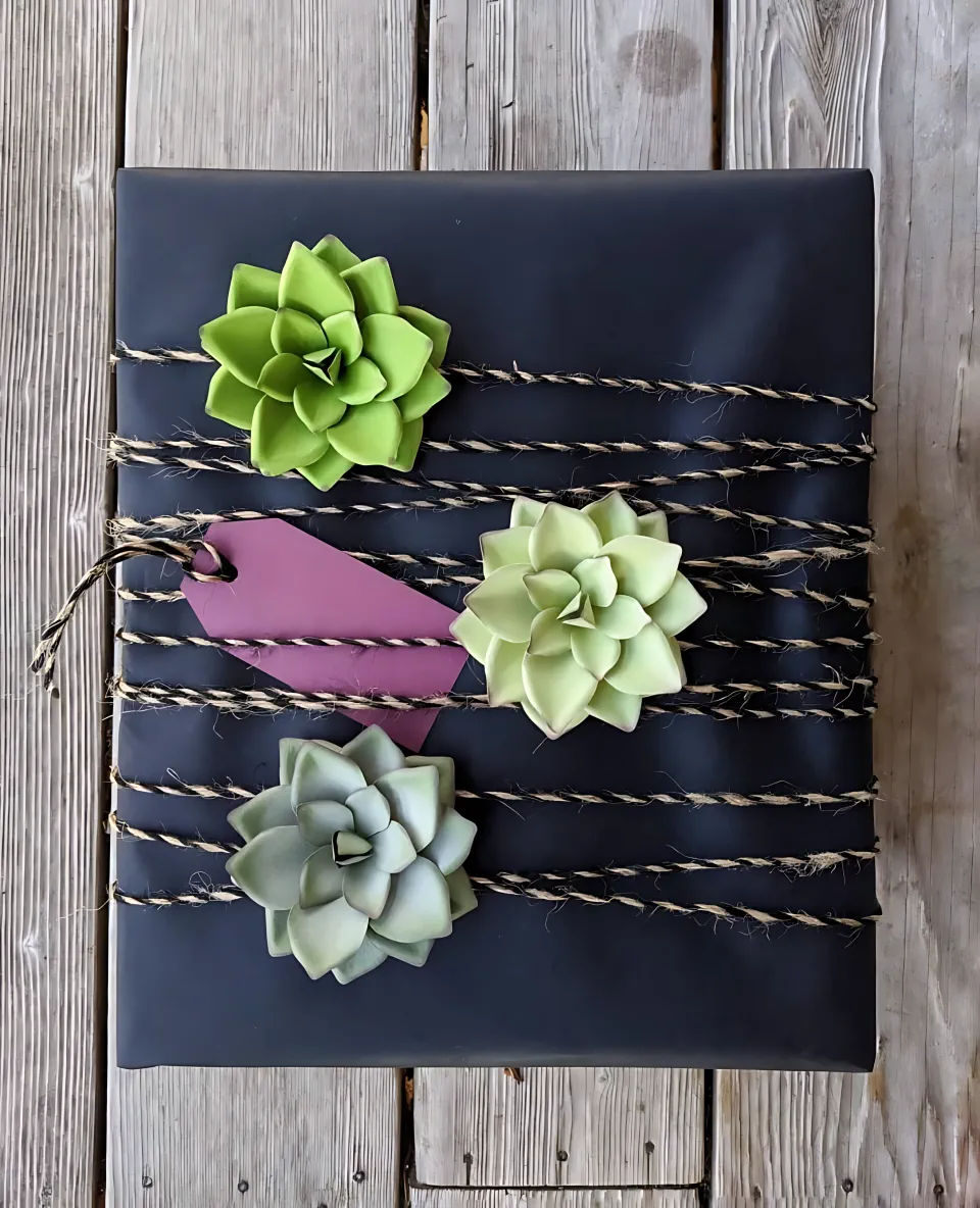 DIY Christmas Gift Wrapping Ideas 14 - Faux Flowers		