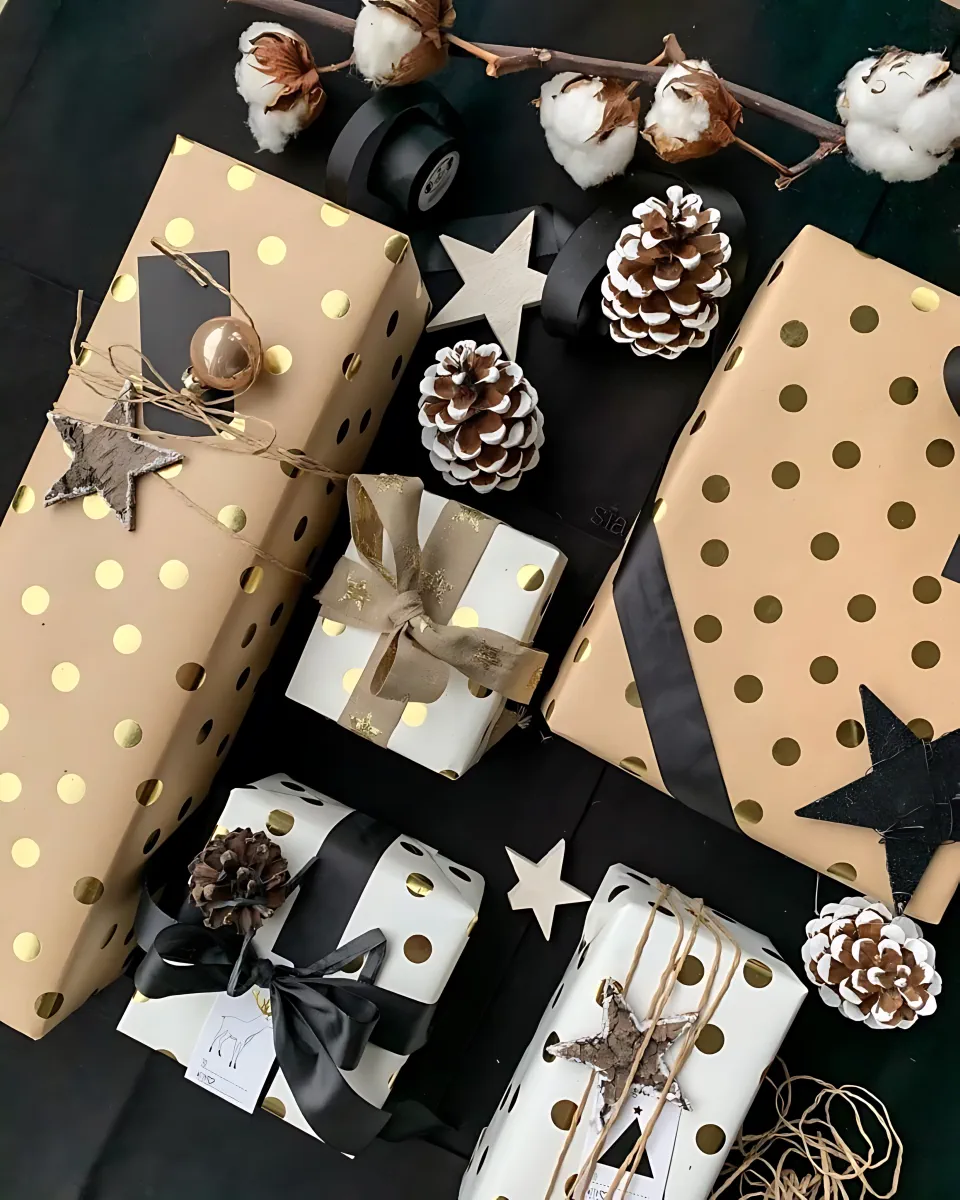 DIY Christmas Gift Wrapping Ideas 17 - Festive Polka Dot		