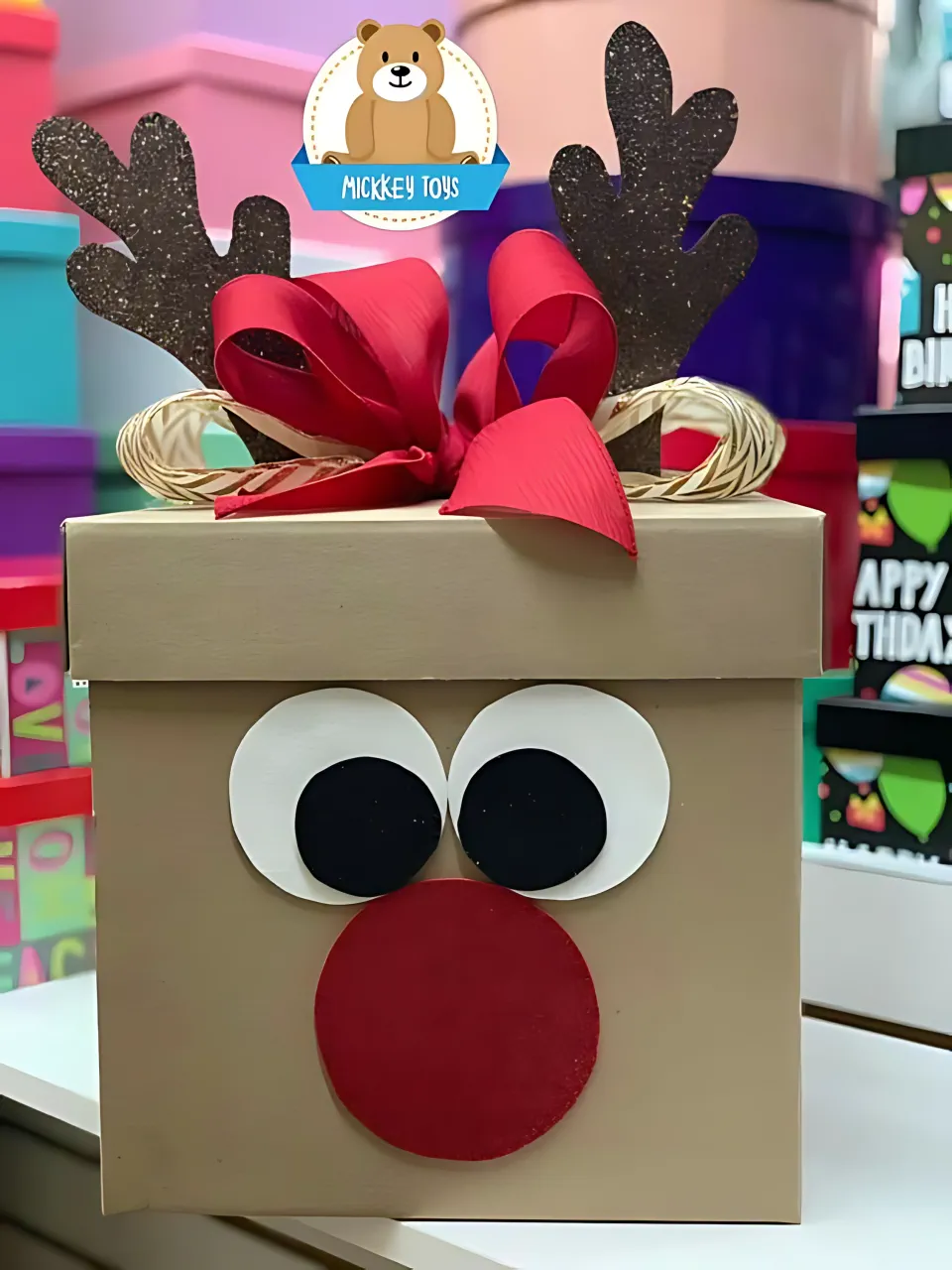 DIY Christmas Gift Wrapping Ideas 31 - Rudolph Gift Box		