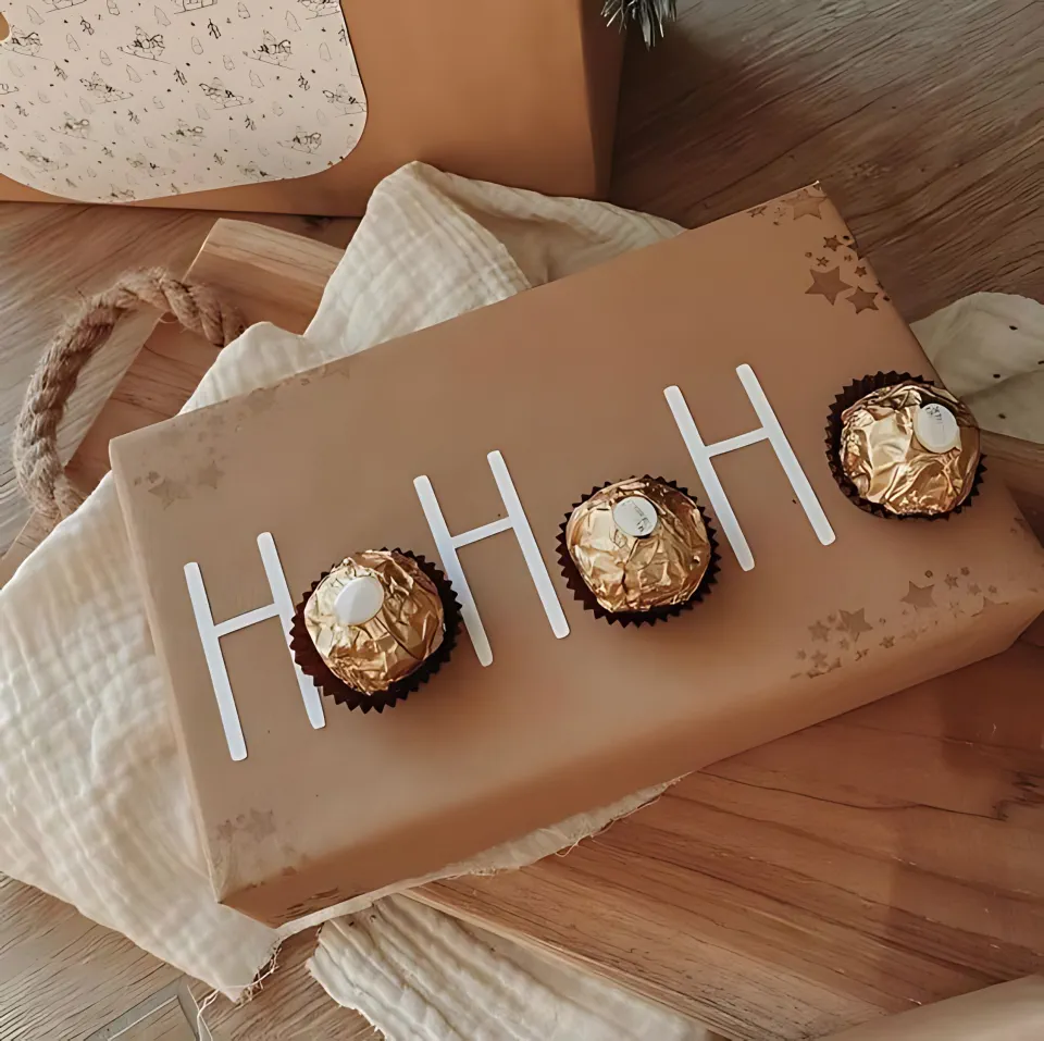 DIY Christmas Gift Wrapping Ideas 33 - Chocolatey Ho Ho Ho		