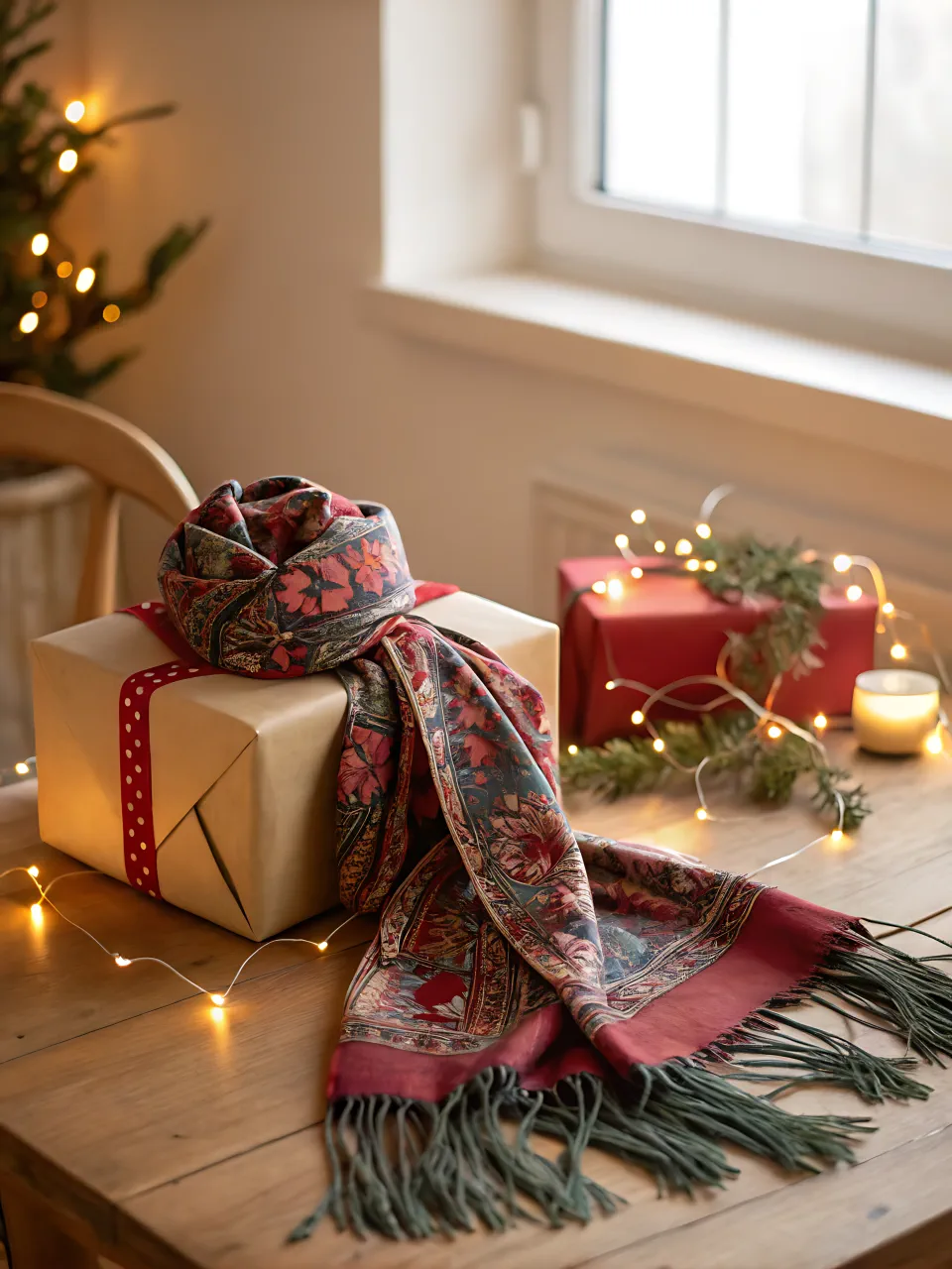 DIY Christmas Gift Wrapping Ideas 1 - Scarf Gift Wrap