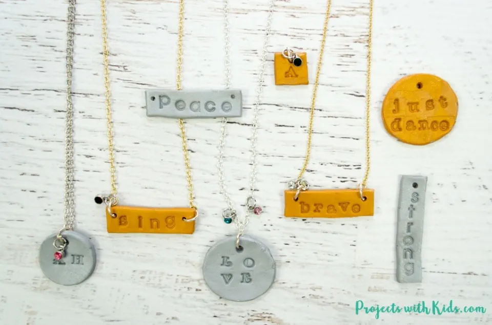 DIY Christmas Gifts 50 - Stamped Polymer Clay Necklaces