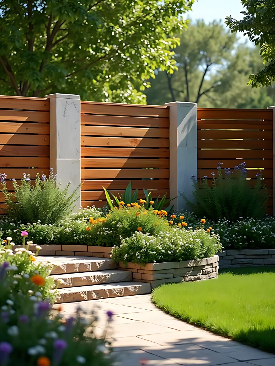 Decorative Garden Fence Ideas18 - Fence with Marble Accents