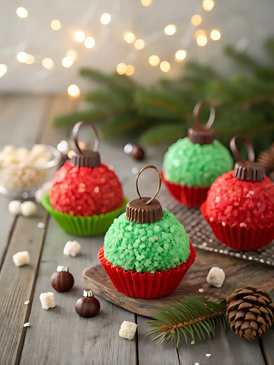 No Bake Christmas Treats 11 - Rice Krispie Treat Ornaments