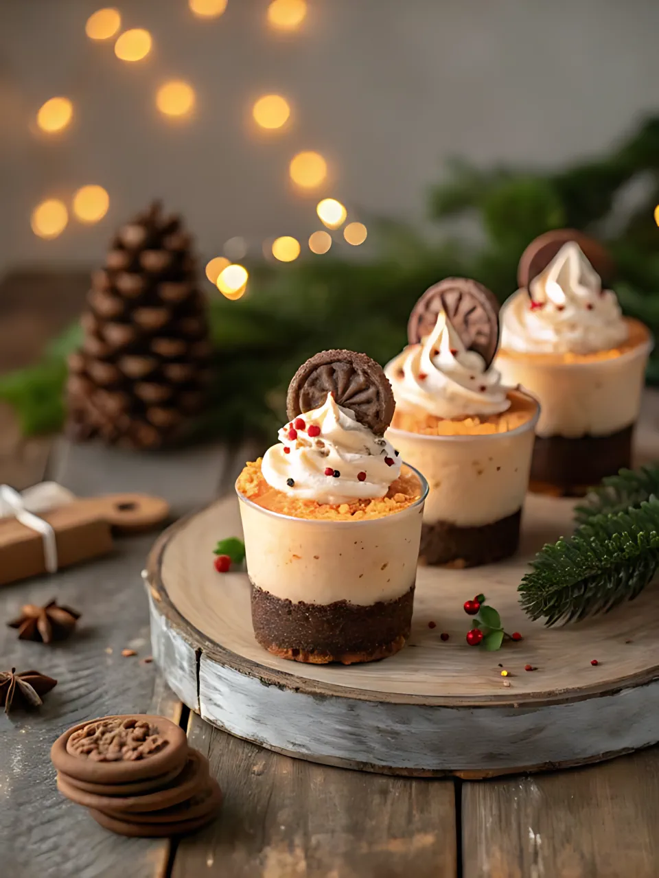 No Bake Christmas Treats 22 - Gingerbread Oreo No Bake Mini Cheesecakes