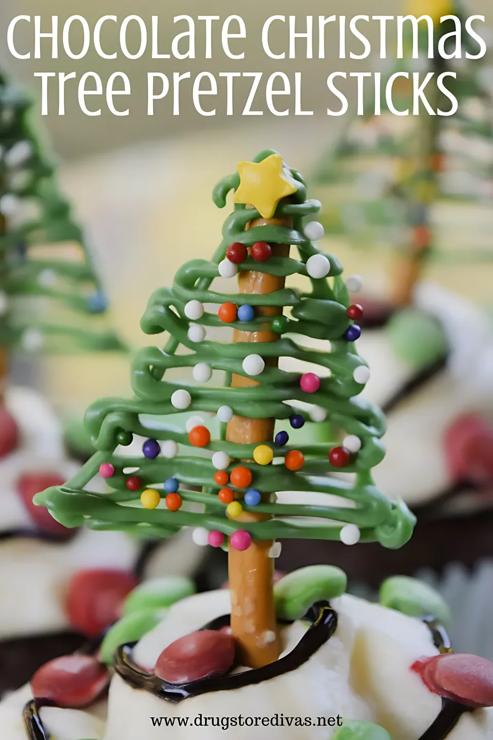 Christmas Tree Pretzel Sticks