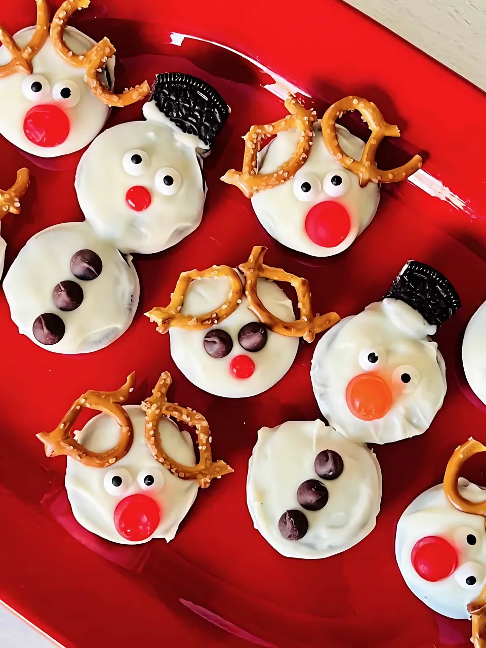 Snowmen & Rudolph No Bake Cookies