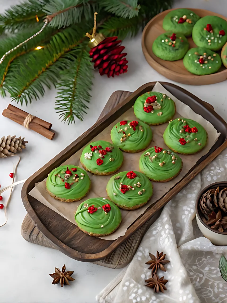 No Bake Christmas Treats 5 - No Bake Grinch Cookies